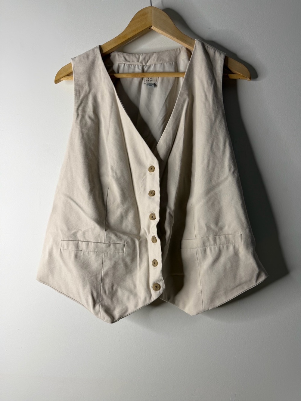 a new day Cream Button-Front Women's Vest Top